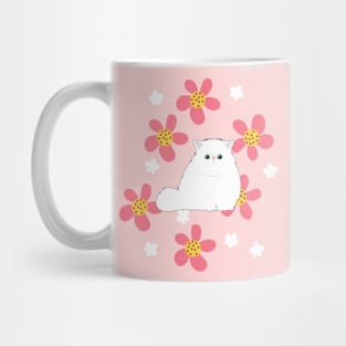 Persian Kitten and Flowers Mug